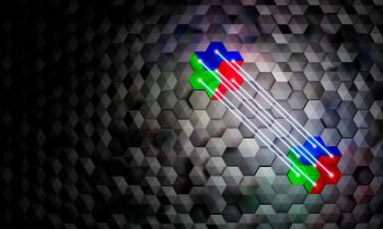 Artist impression of gate operations on logical quantum bits, that are protected from faults by means of quantum error correction.